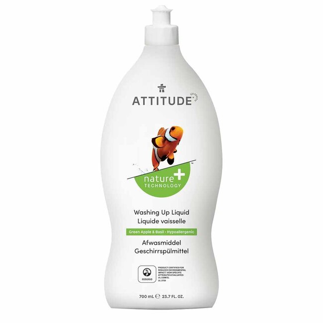 Nature+ Washing Up Liquid Green Apple and Basil - 700ml