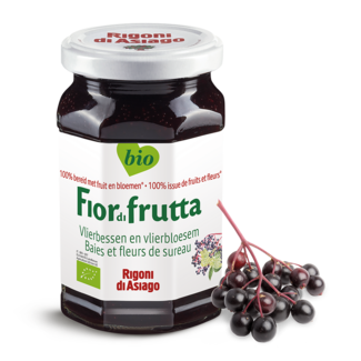 FiordiFrutta Fruitspread vlierbessen en vlierbloesem 250g - BIO