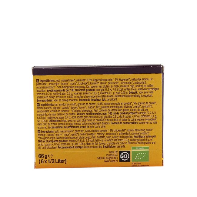 Heldere kippenbouillonblokjes zonder gist-BIO
