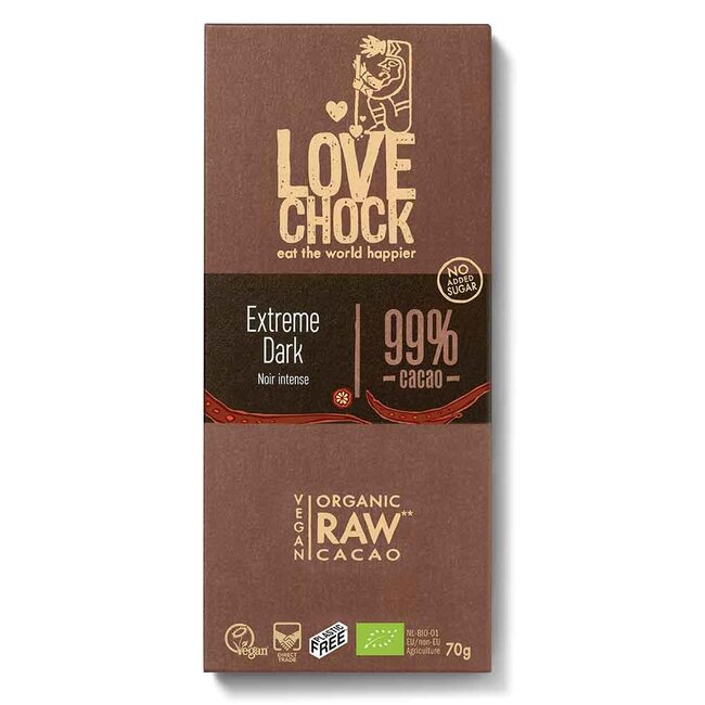 Lovechock Extreme Dark 99% cacao - 70g - BIO