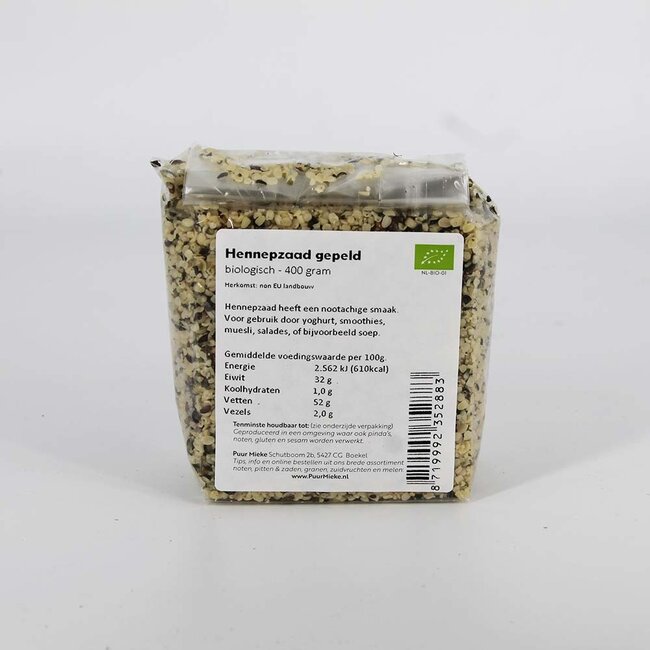 Hennepzaad gepeld - 250g - BIO