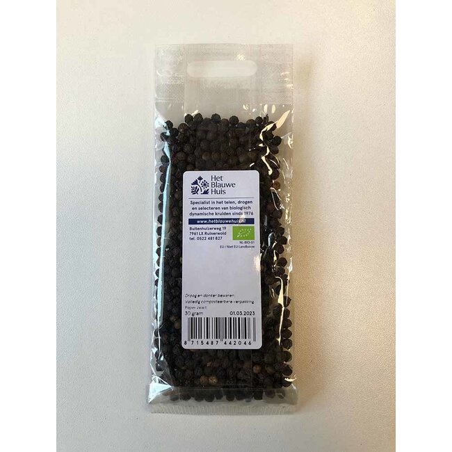 Zwarte Peper Korrels - heel - 30gr - BIO