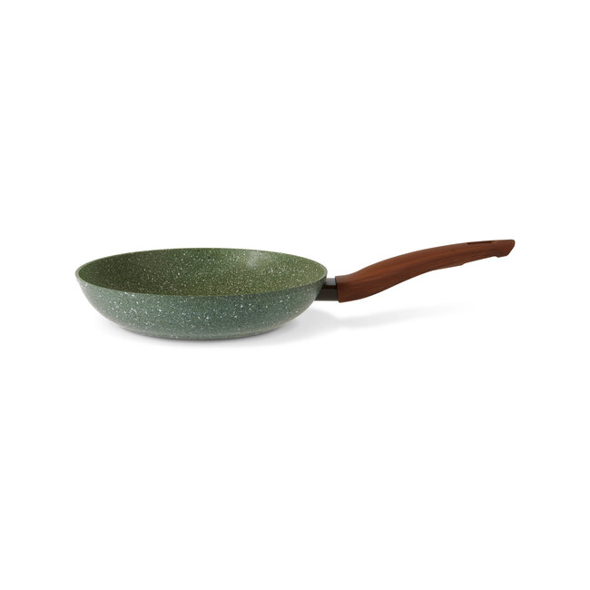 Koekenpan 20cm met hout-look greep - VegeTek