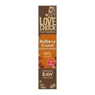 Lovechock Moerbei / Crunch 80% cacao - 40g - BIO THT 01-04-2026