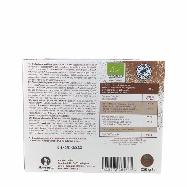 Belgische Bonbons met Pralinevulling - 250g - BIO