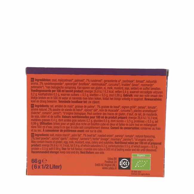 Heldere runderbouillonblokjes zonder gist-BIO