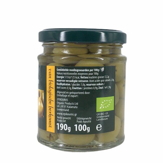 Groene olijven zonder pit 190g - BIO