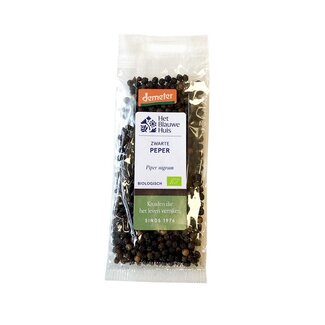 Het Blauwe Huis Zwarte Peper Korrels - heel - 30gr - BIO