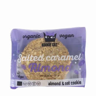 Kookie Cat Salted Caramel en Almond Koek - 50g - BIO
