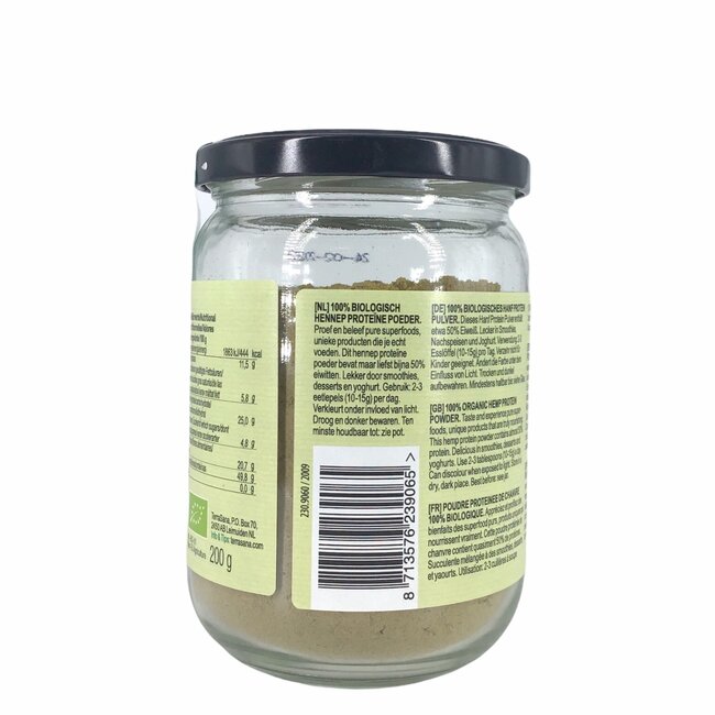 Hennep Proteinepoeder in Glas 200g-BIO