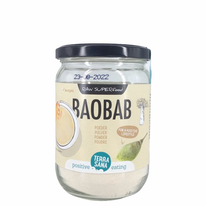 RAW Baobab Poeder (in glas) 190g - BIO