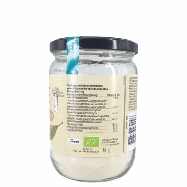 RAW Baobab Poeder (in glas) 190g - BIO