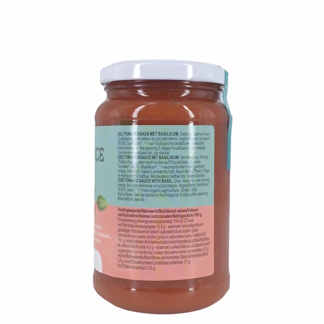 Tomatensaus met basilicum - 340g - BIO