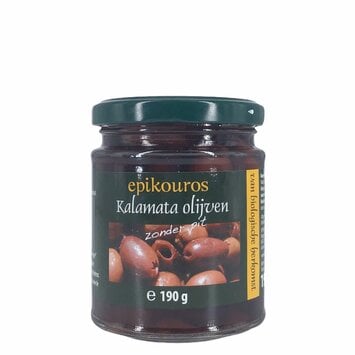 Kalamata olijven zonder pit 190g (ongeverfd) - BIO