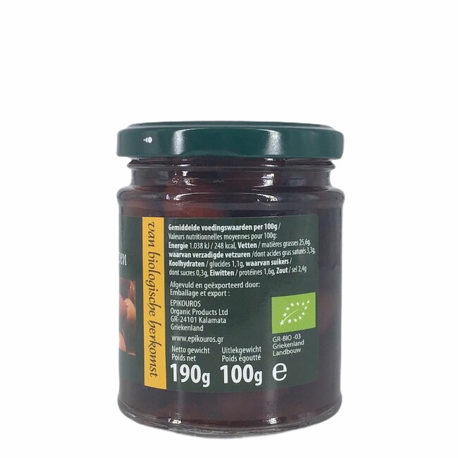 Kalamata olijven zonder pit 190g (ongeverfd) - BIO