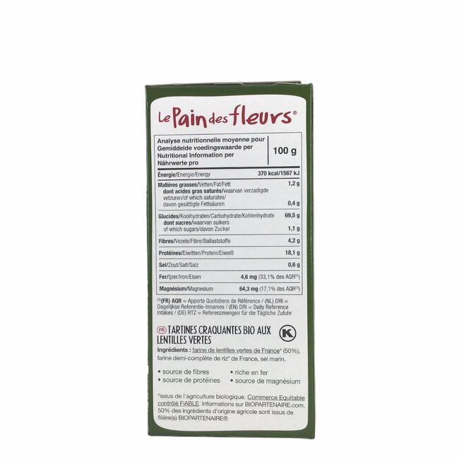 Groene Linzen Crackers - 150gr - BIO