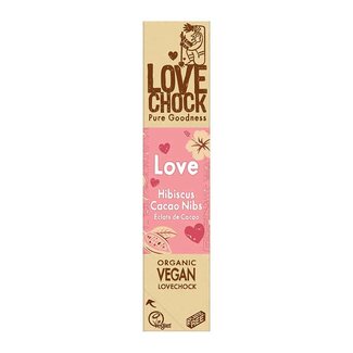 Lovechock LOVE - Hibuscus / Cacao Nibs - 40g - BIO THT 17-10-2026