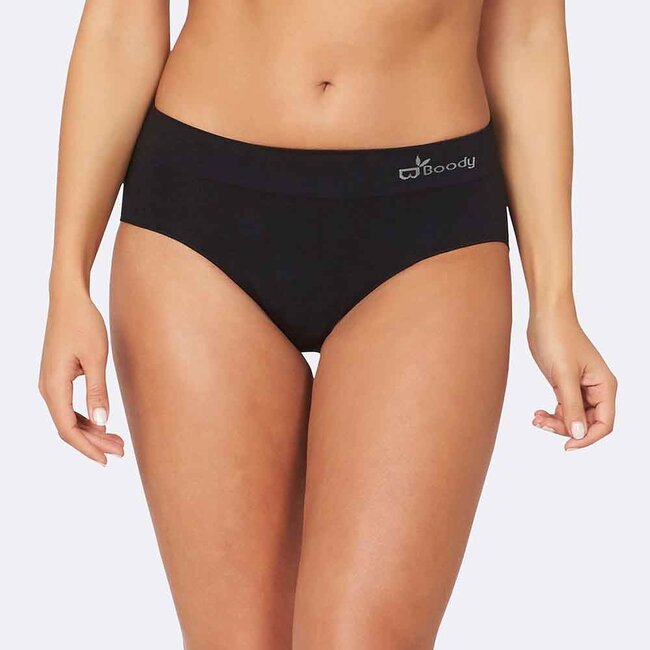 Bamboe Slip Midi - Zwart