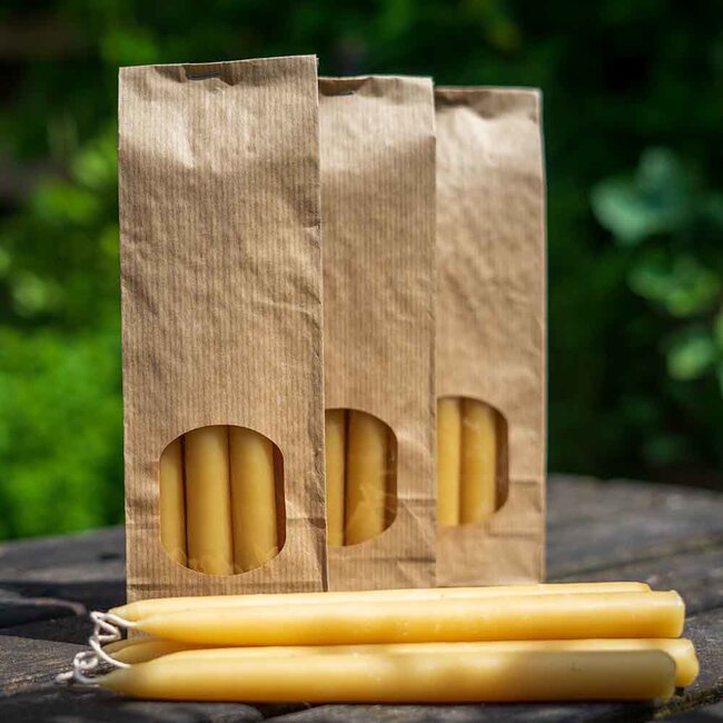 Bijenwas Dinerkaarsen - Set van 2