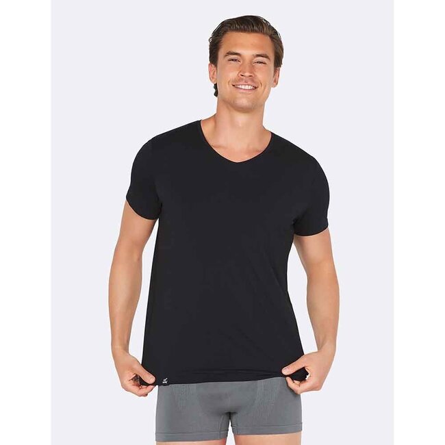 Boody Bamboe T-Shirt Heren - V-hals Zwart