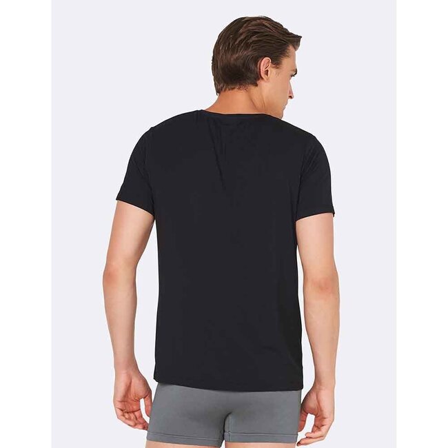 Bamboe T-Shirt Heren - V-hals Zwart (L)