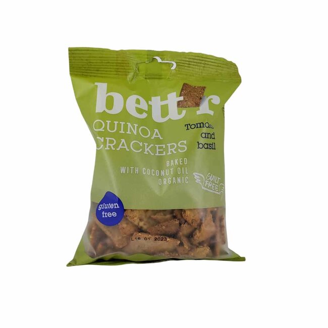 Bett'r Quinoa Crackers Tomaat Basilicum BIO - 100g