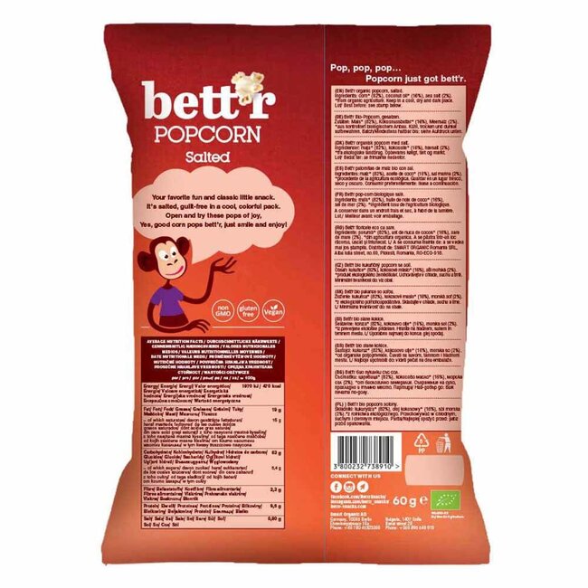 Popcorn Zout - 60g - BIO