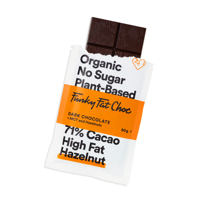 Pure Chocolade met Hazelnoot en MCT - 50g - BIO
