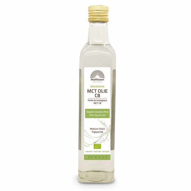 MCT Olie C8 Puur Kokosnoot 99% Caprylzuur - 500ml - BIO