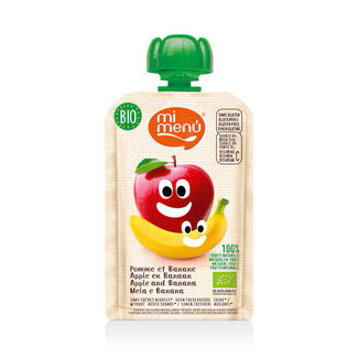 Mi Menu Knijpfruit Appel Banaan - 100g - BIO