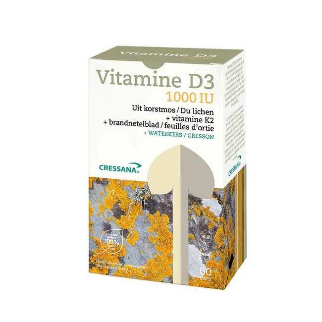 Cressana Vitamine D3 & K2 1000 IU - 60 vegicaps