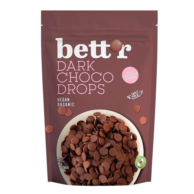 Bett'r Pure Chocolade Druppels - 200g - BIO