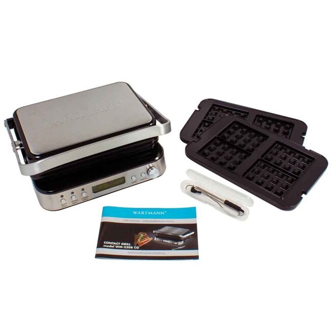 Sandwichmaker 750 W vielseitiger Indoor-Grill mit kühlbleibendem Griff