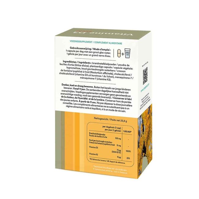 Vitamine D3 & K2 3000 IU - 60 vegicaps