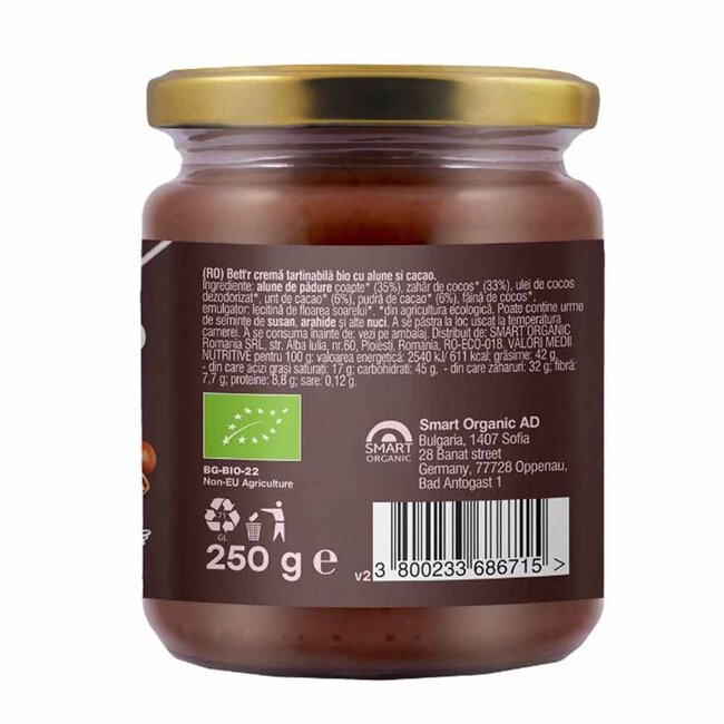 Hazelnoot Chocoladepasta - 250g - BIO