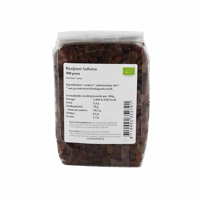 Sultana Rozijnen - 400g - BIO THT 08-12-2026