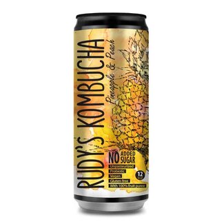 Rudy's Kombucha - Ananas & Perzik - 330ml THT 25-08-2026