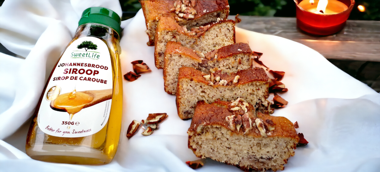 Glutenvrij bananenbrood met Johannesbrood Siroop