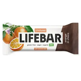 Lifebar InChoco Energiereep Sinaasappel RAW - 40g - BIO