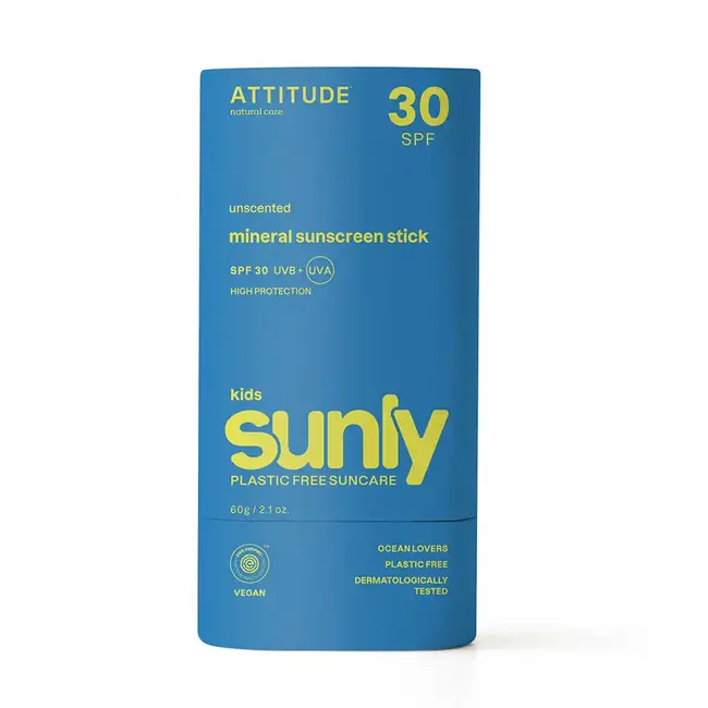 ATTITUDE Sunly Zonnebrandstick SPF30 KIDS - Ongeparfumeerd