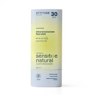ATTITUDE Sunly Zonnebrand Stick - Sensitive Skin Unscented - 30SPF - 20g