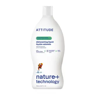 ATTITUDE Nature+ Washing Up Liquid Green Apple and Basil - 700ml