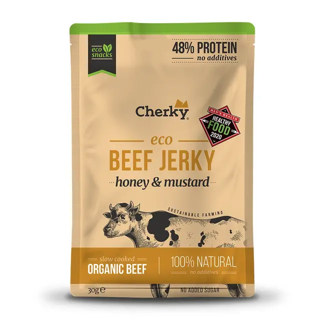 Cherky Beef Jerky - Honing & Mosterd - 30g - BIO