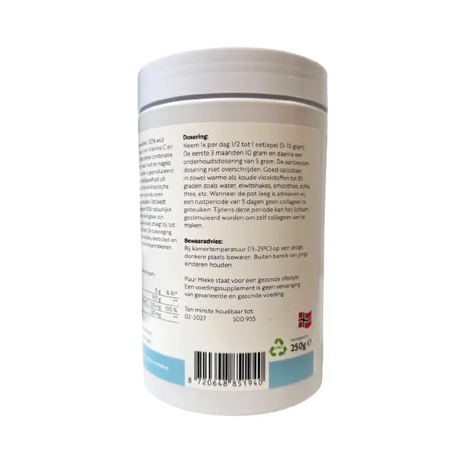Viscollageen Poeder met Hyaluronzuur & Vitamine C - 250g