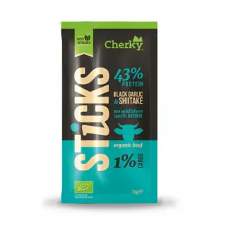 Cherky Beef Sticks - Zwarte Knoflook & Shiitake - 25g - BIO
