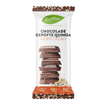 Chocoladereep Gepofte Quinoa - 40,8% Cacao - BIO