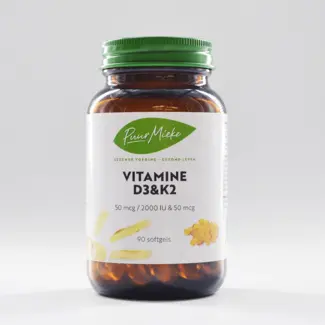 Puur Mieke Vitamine D3 en K2 - 2000 IU  en 50mcg - 90 softgels