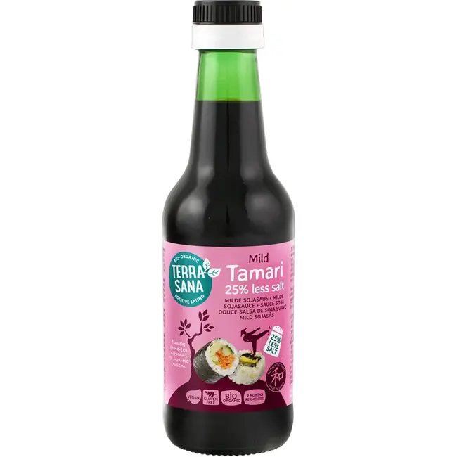 Tamari mild 25% minder zout - 250ml - BIO