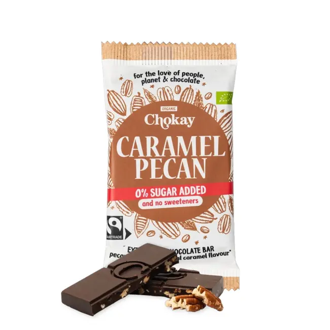 Chocoladereep - Extra Dark Caramel Pecan - 70g - BIO