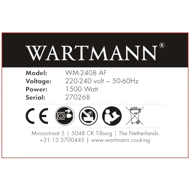 Airfryer - WM-2408 AF - 6L - Keramisch en gifvrij bakken